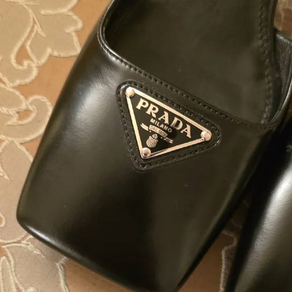 Prada Black Slingback Heels - Picture 2 of 16